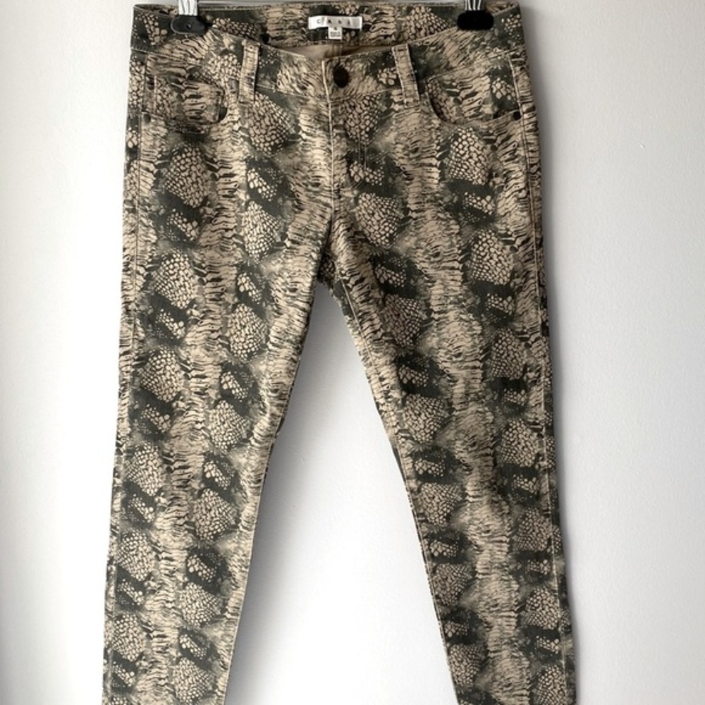CAbi Diamondback Snakeskin Print Super Skinny Jeans Style 958 Size 4 EUC